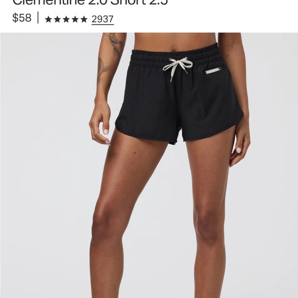 Vuori Women's DARK GREEN Clementine 2.0 shorts, 2.5” - Picture 6 of 6